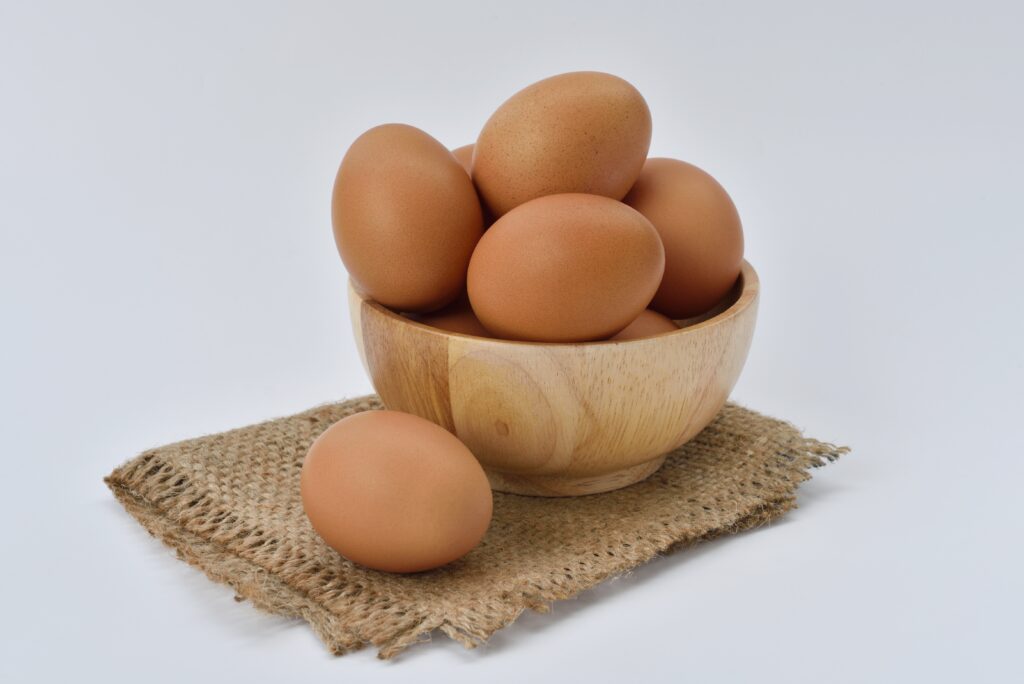 bowl of brown eggs
